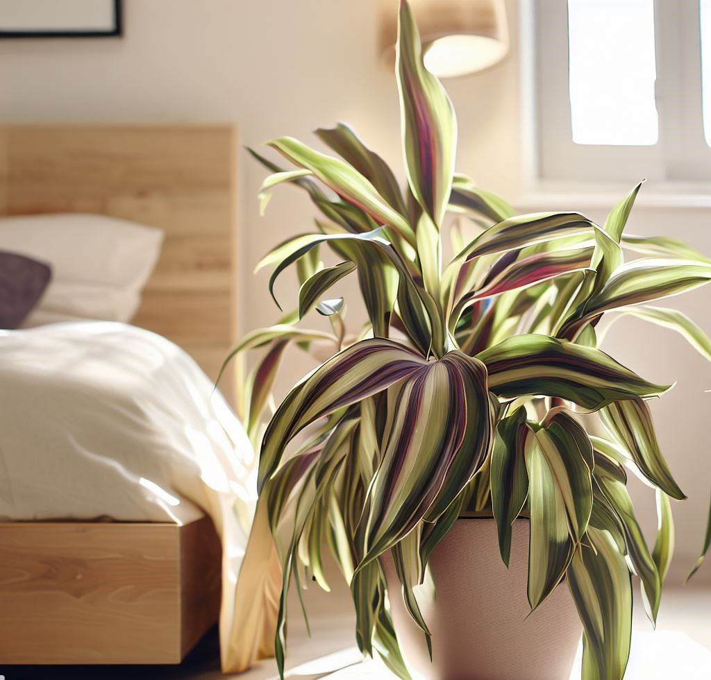 La planta de Tradescantia zebrina añade un toque de color y vida a la sala de estar.